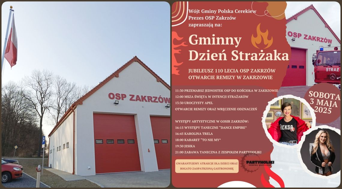 Jubileusz 110-lecia OSP i otwarcie nowej remizy. Gminny Dzień Strażaka w Zakrzowie już 3 maja