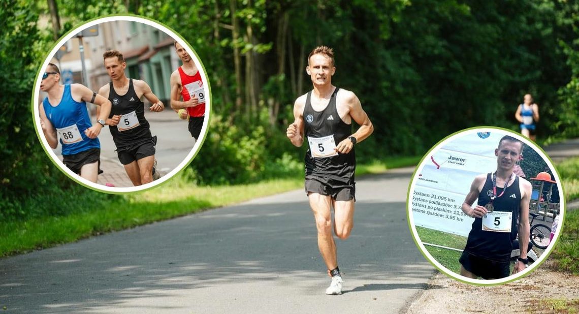 Kamil Baron, strażak z Kędzierzyna-Koźla, zajął pierwsze miejsce w półmaratonie