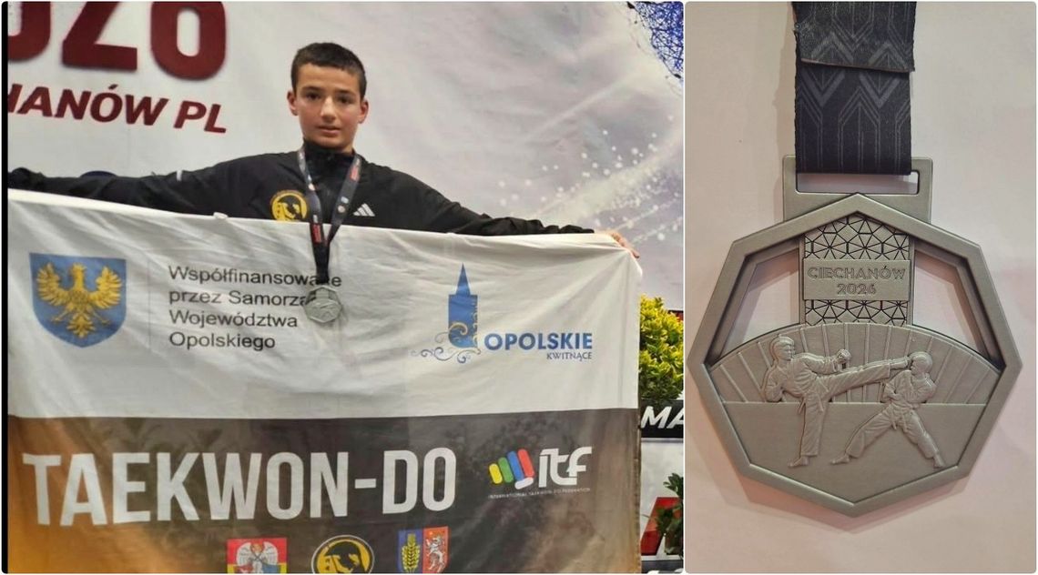 Kamil Gromotka z ZSP w Pawłowiczkach wywalczył srebrny medal w taekwondo. ZDJĘCIA
