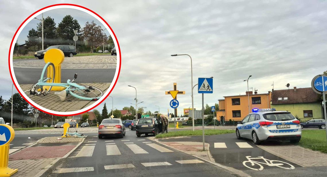 Kierowca Forda potrącił 54-letnią rowerzystkę. Kobieta trafiła do szpitala