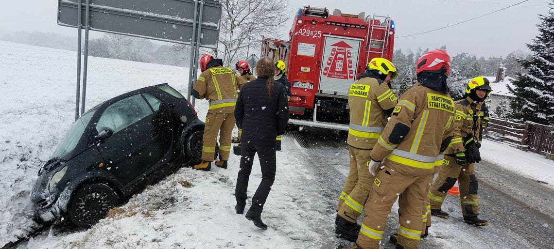 Kierowca stracił panowanie nad pojazdem i wjechał do rowu