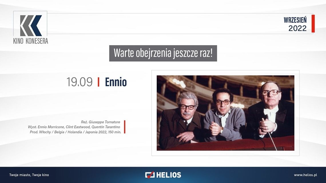 Kino Konesera w Heliosie. Seans filmu dokumentalnego "Ennio"