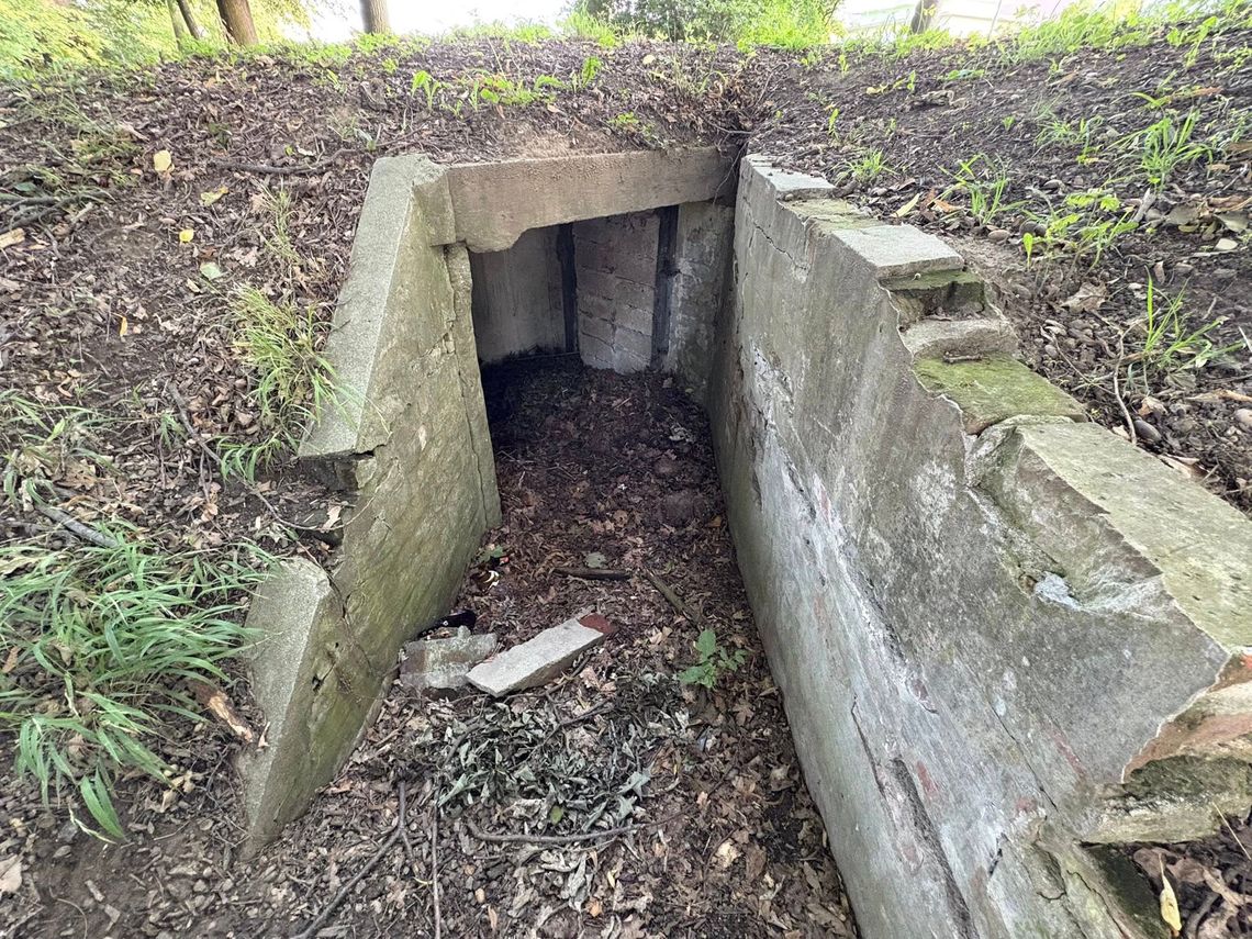 Kozielska szczelina przeciwlotnicza jest dobrze ukryta. ZDJĘCIA Kozielska szczelina przeciwlotnicza jest dobrze ukryta. ZDJĘCIA