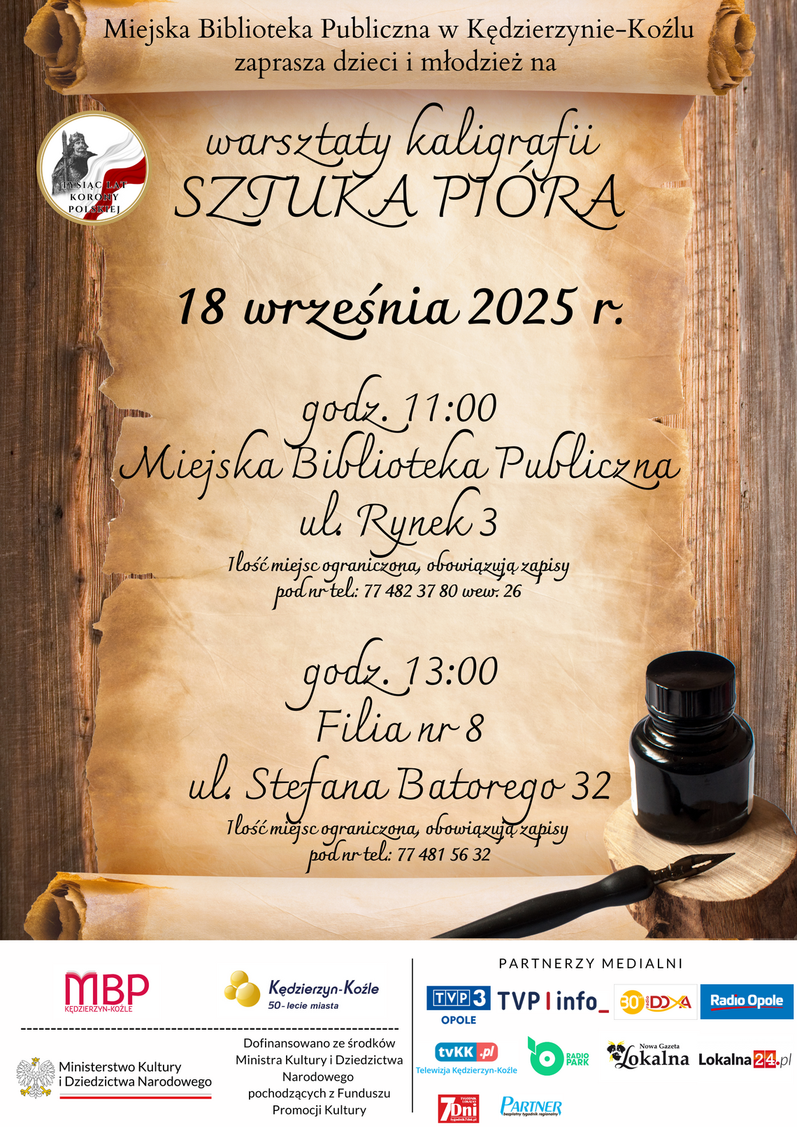 Miejska Biblioteka Publiczna zaprasza na warsztaty kaligrafii historycznej