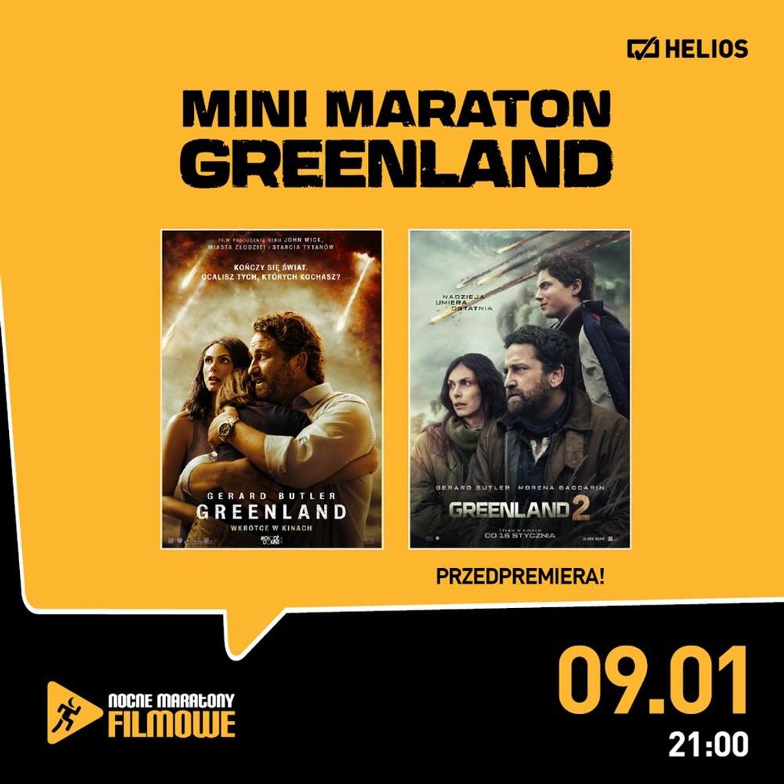 Minimaraton filmowy „Greenland” w kędzierzyńskim kinie Helios Minimaraton filmowy „Greenland” w kędzierzyńskim kinie Helios