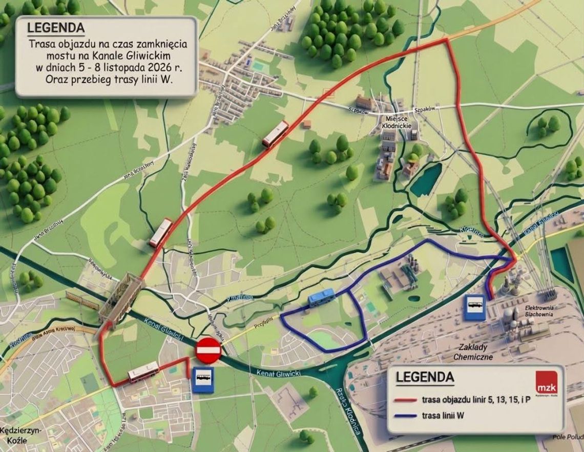 Most na Kanale Gliwickim zostanie zamknięty. Duże zmiany w kursowaniu autobusów MZK Most na Kanale Gliwickim zostanie zamknięty. Duże zmiany w kursowaniu autobusów MZK