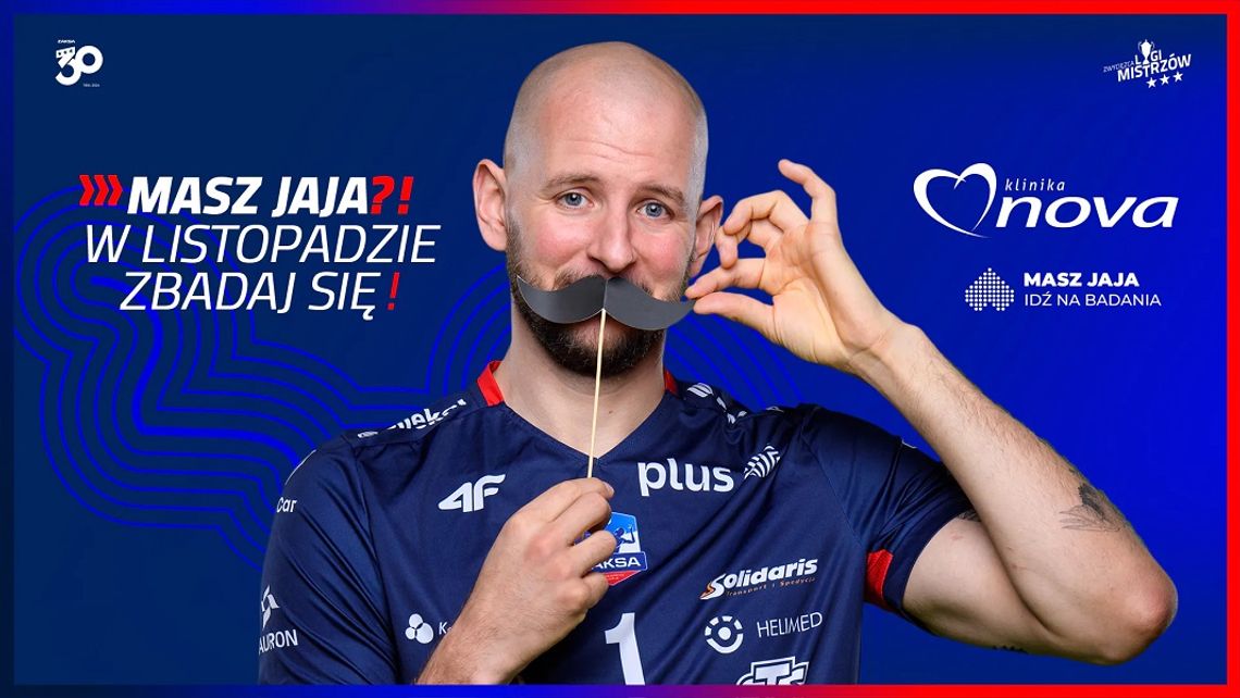 Movember z ZAKSĄ. Akcja podczas meczu z Jastrzębskim Węglem