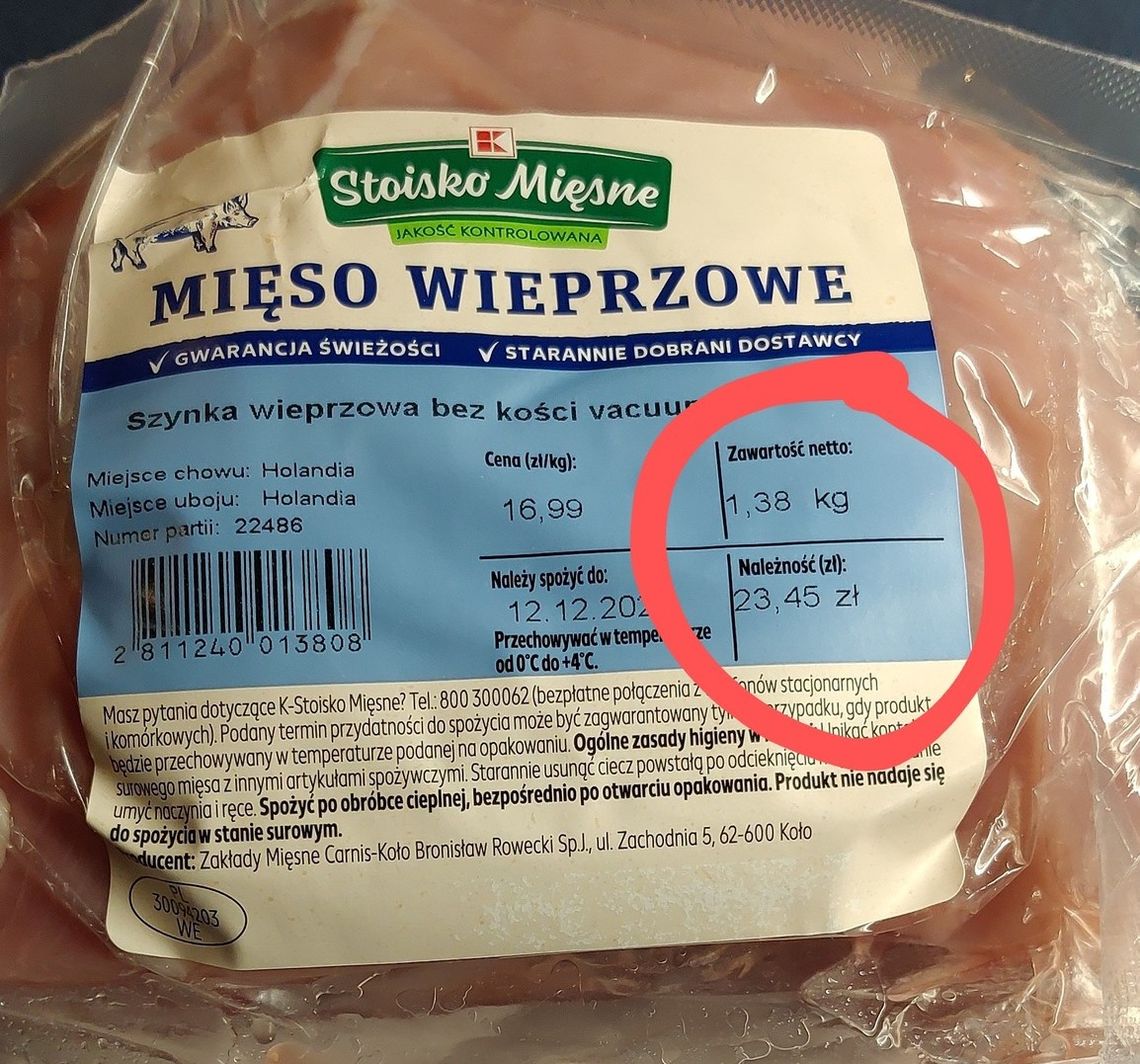 Nasz czytelnik alarmuje! Zawyżona waga produktu na etykiecie