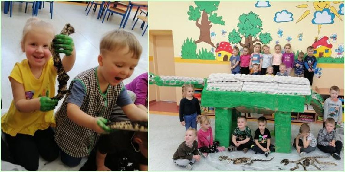 Nauka przez zabawę. Dzień z dinozaurami w przedszkolu w Długomiłowicach