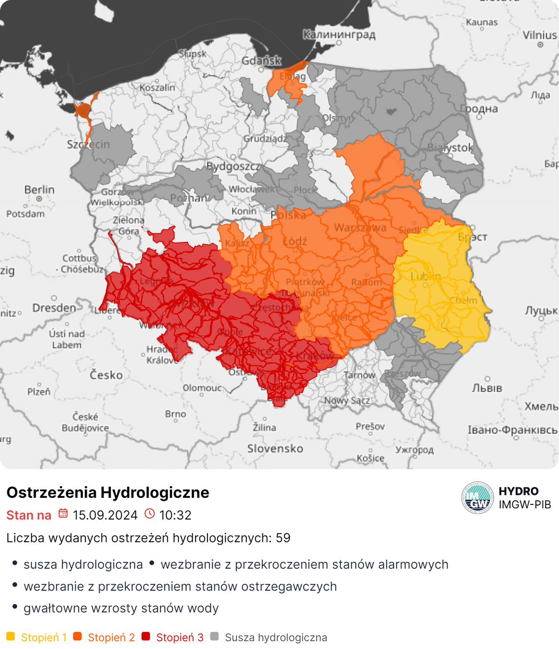 Niestety, prognozowane są intensywne, nawalne opady deszczu. Możliwe podtopienia