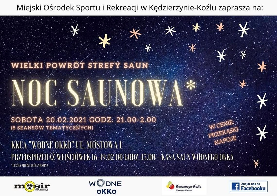 Nocne saunowanie w Wodnym oKKu