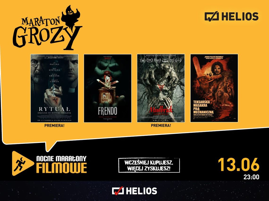 Nocny maraton filmów grozy w kędzierzyńskim kinie Helios