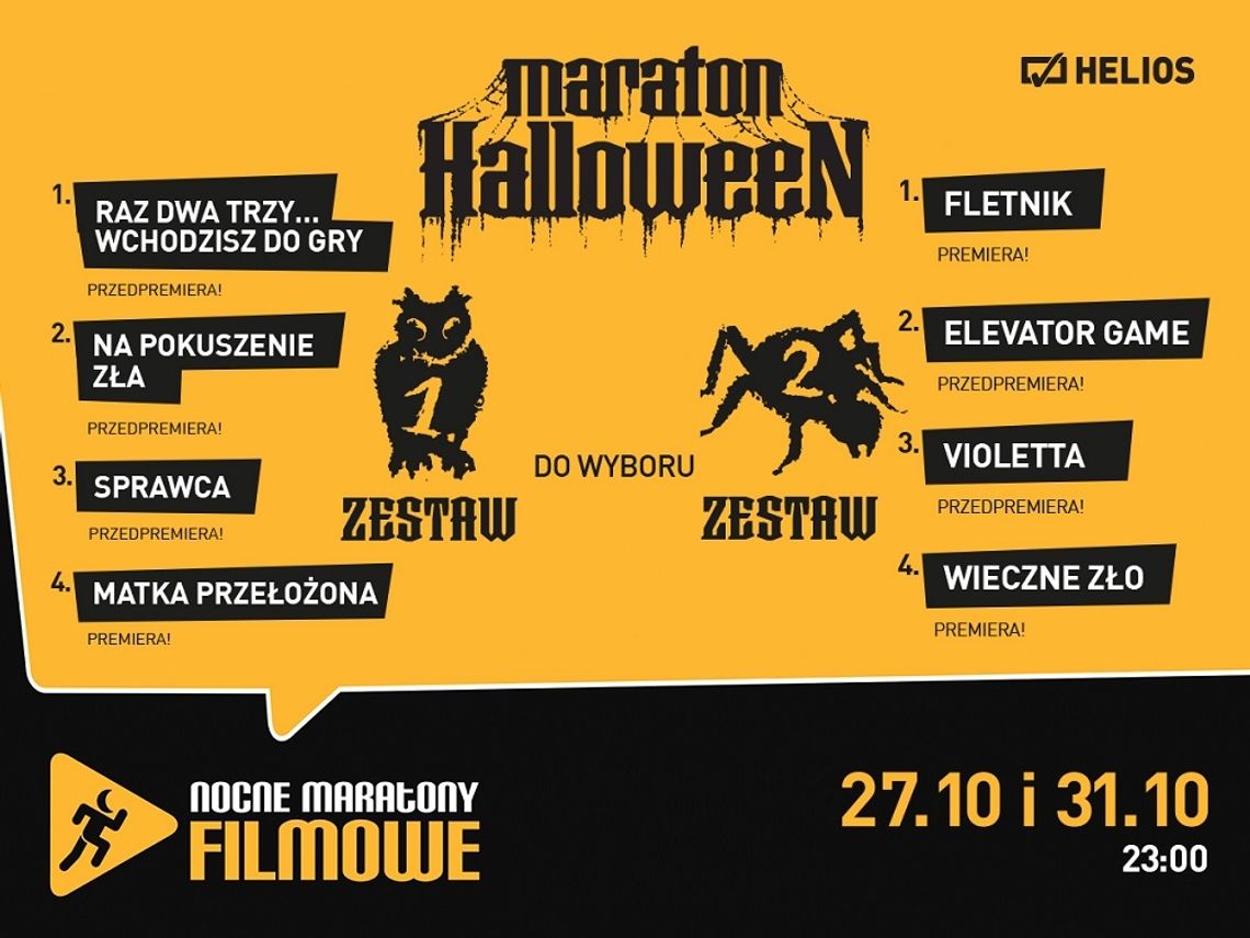 Nocny maraton horrorów Halloween w kędzierzyńskim Heliosie