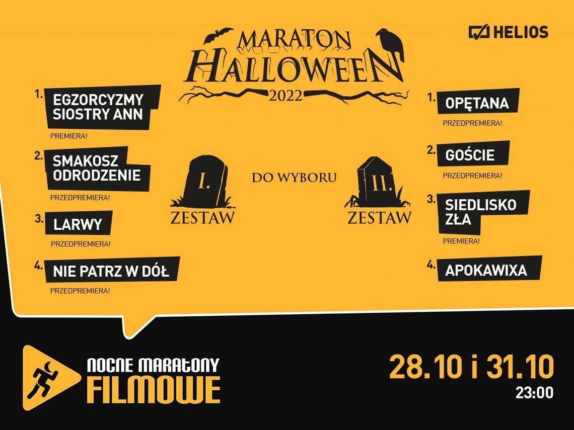 Nocny maraton horrorów na Halloween w kinie Helios