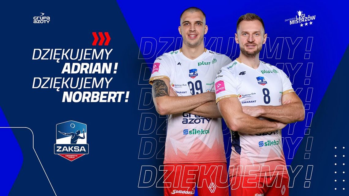 Norbert Huber i Adrian Staszewski odchodzą z Grupy Azoty ZAKSA