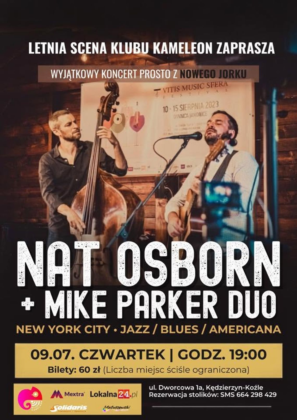 Nowojorski klimat na Letniej Scenie Kameleona. Wystąpią Nat Osborn i Mike Parker Nowojorski klimat na Letniej Scenie Kameleona. Wystąpią Nat Osborn i Mike Parker