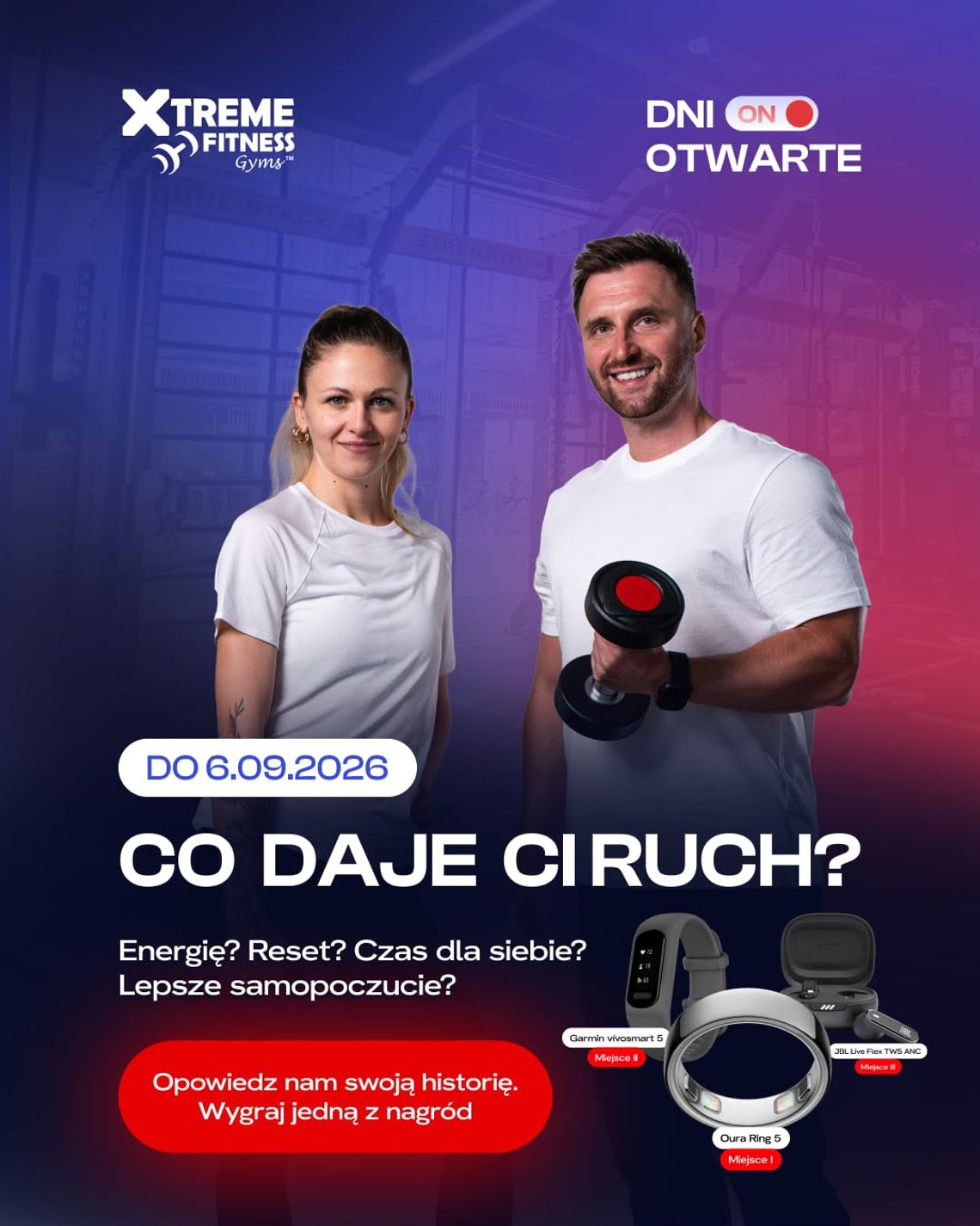 Opowiedz, co daje Ci ruch i wygraj! Konkurs Xtreme Fitness Gyms w Kędzierzynie-Koźlu Opowiedz, co daje Ci ruch i wygraj! Konkurs Xtreme Fitness Gyms w Kędzierzynie-Koźlu