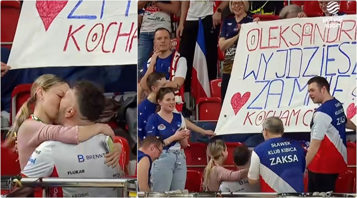 Oświadczyny na meczu siatkówki. Wzruszający moment podczas spotkania ZAKSY z Wartą Zawiercie