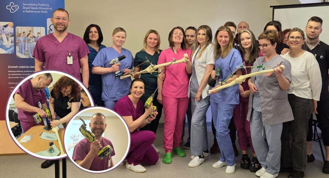 Personel kozielskiego szpitala ćwiczył techniki stabilizacji złamań kości. ZDJĘCIA