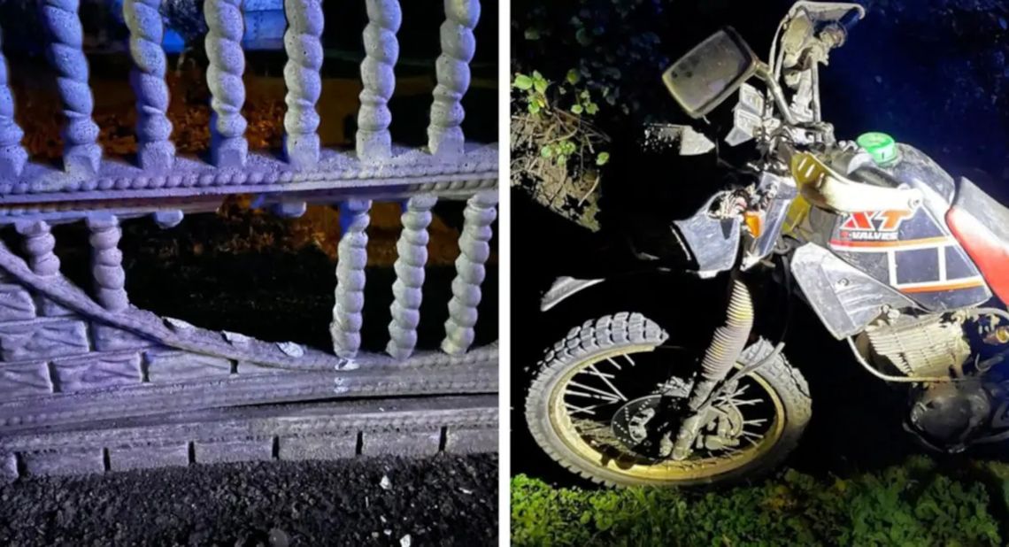 Po pijaku i bez kasku wjechał motocyklem w betonowe ogrodzenie Po pijaku i bez kasku wjechał motocyklem w betonowe ogrodzenie