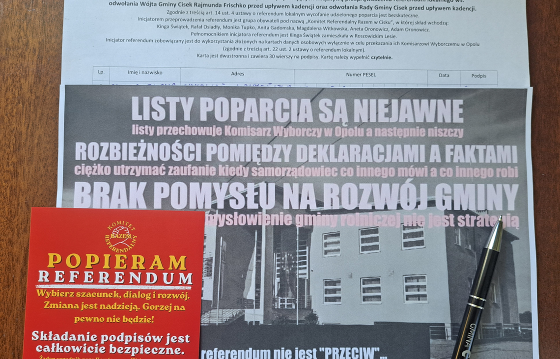 Podpisy zebrane i złożone. Zbliża się decyzja o referendum w gminie Cisek