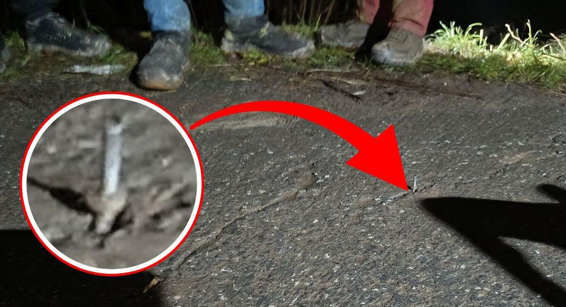 Policja poszukuje świadków i osób poszkodowanych w związku z umieszczeniem gwoździ na jezdni