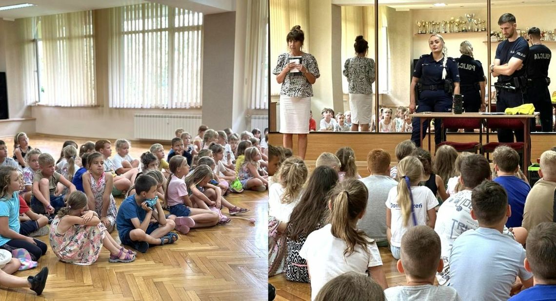 Policjanci odwiedzili dzieci, które spędzają wakacje na półkolonii w SDK RSM "Chemik"