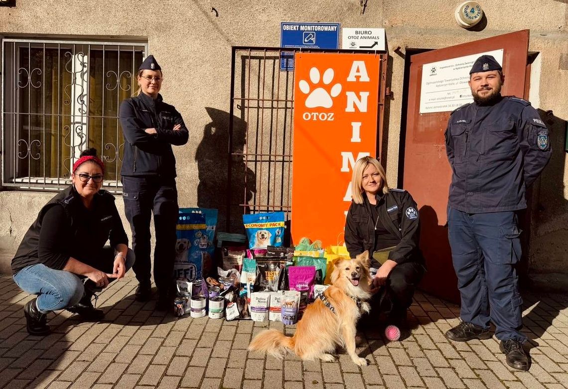 Policjanci z Kędzierzyna-Koźla wsparli OTOZ Animals. Zbiórka darów dla bezdomnych zwierząt