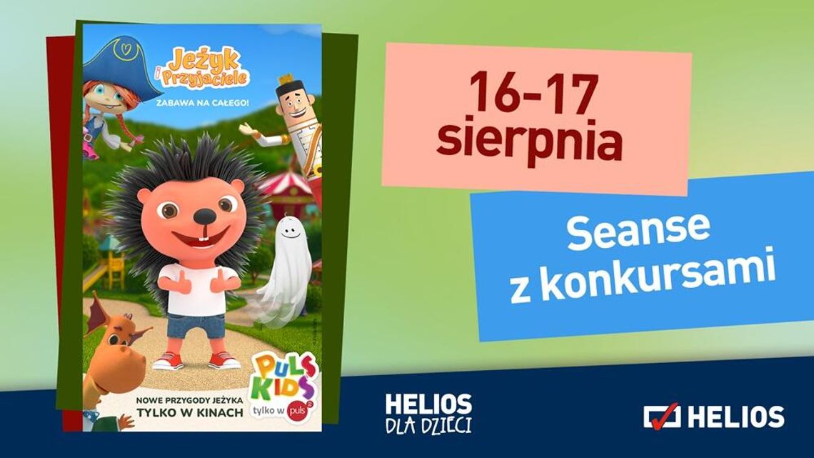 Poranek filmowy w Heliosie. Seans bajek z serii "Jeżyk i Przyjaciele"