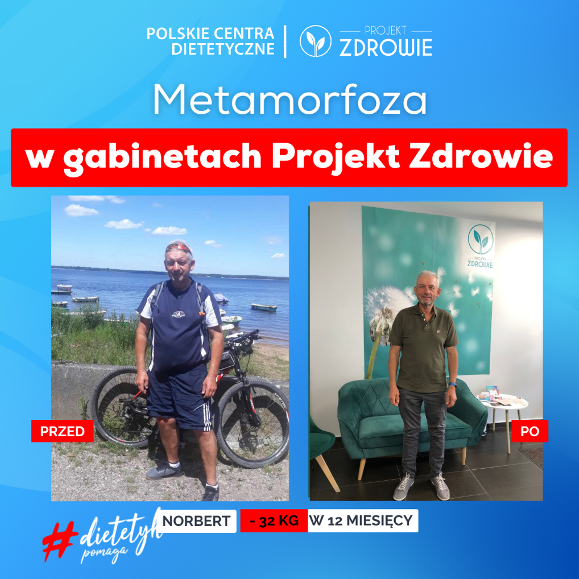Pan Norbert schudł w Gabinecie Projekt Zdrowie Kędzierzyn-Koźle 32 kg
