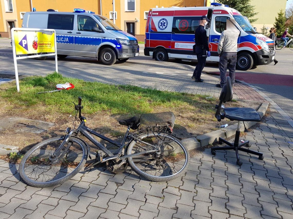 Potrącenie rowerzysty na ulicy Kozielskiej