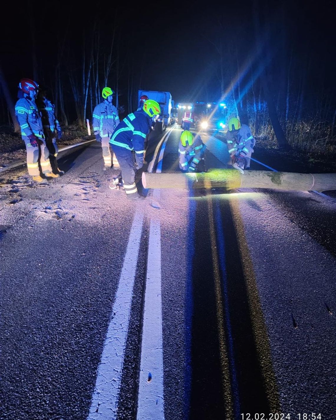 Powalone drzewo zablokowało drogę krajową nr 45 w Ciężkowicach Powalone drzewo zablokowało drogę krajową nr 45 w Ciężkowicach