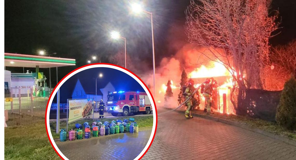 Pożar altanki obok stacji benzynowej przy ul. Wyspiańskiego w Kędzierzynie-Koźlu