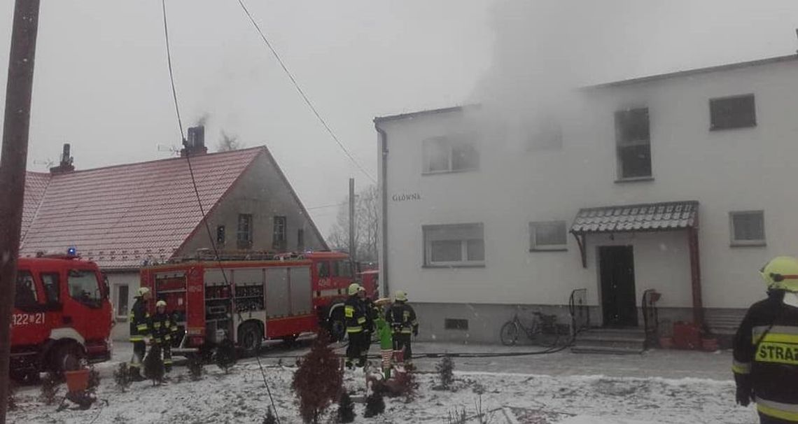 Pożar budynku w Gierałtowicach. Zdjęcia