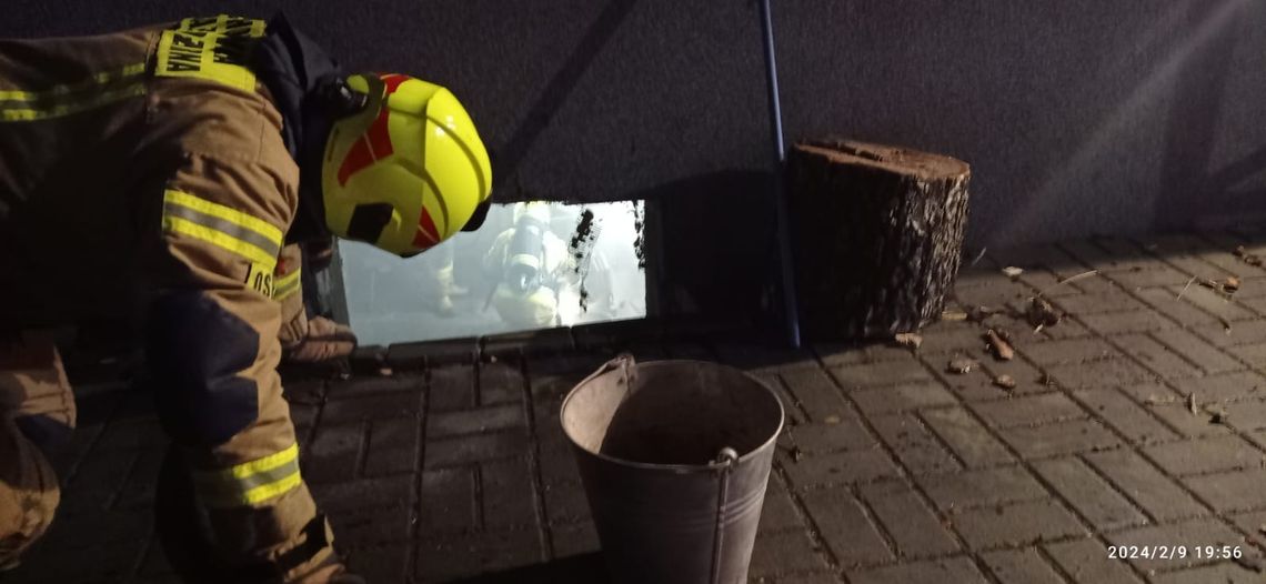 Pożar komina w budynku przylegającym do remizy OSP