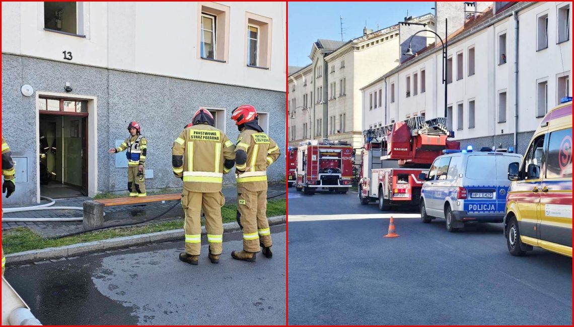 Pożar mieszkania przy ulicy Targowej. ZDJĘCIA