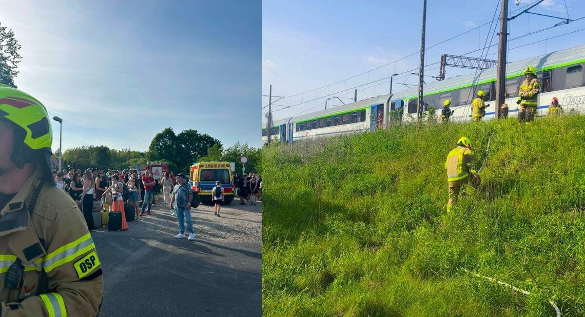 Pożar nasypu i zerwana trakcja pod Starym Koźlem. Ewakuowano około 550 pasażerów pociągu Intercity Pożar nasypu i zerwana trakcja pod Starym Koźlem. Ewakuowano około 550 pasażerów pociągu Intercity