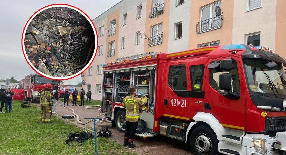 Pożar piwnicy przy ul. Broniewskiego w Kędzierzynie-Koźlu. Z budynku ewakuowało się 59 osób