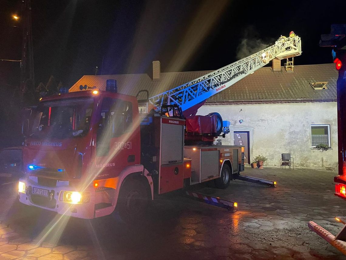 Pożar sadzy w kominie gospodarstwa w miejscowości Maciowakrze Pożar sadzy w kominie gospodarstwa w miejscowości Maciowakrze