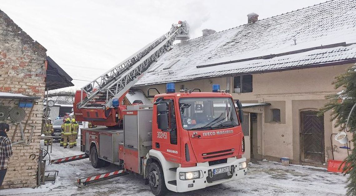 Pożar sadzy w kominie jednego z domów w Miejscu Odrzańskim. ZDJĘCIA