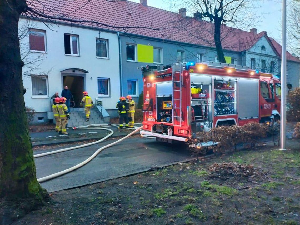 Pożar w budynku przy ulicy Słowackiego na osiedlu Pogorzelec