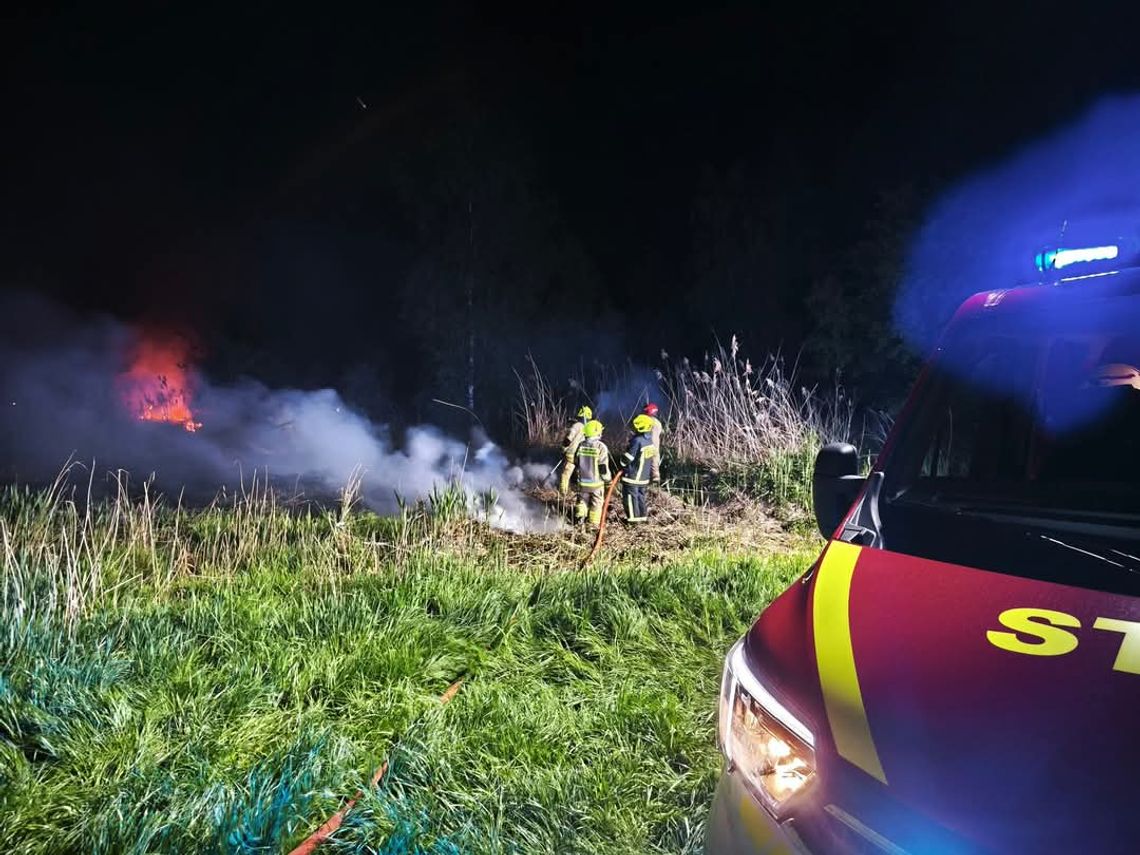Pracowita majówka strażaków. Gasili pożar w Brzeźcach. ZDJĘCIA