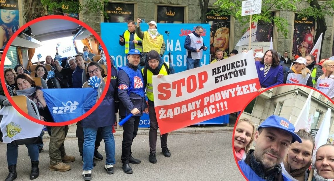 Pracownicy Poczty Polskiej z Kędzierzyna-Koźla protestowali w Warszawie przeciwko zwolnieniom
