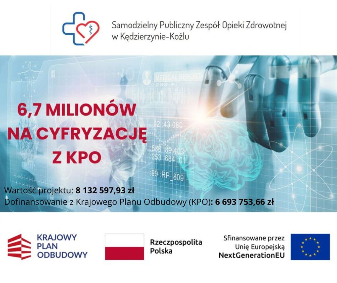 Prawie 7 mln zł dofinansowania na cyfryzację kozielskiego szpitala Prawie 7 mln zł dofinansowania na cyfryzację kozielskiego szpitala