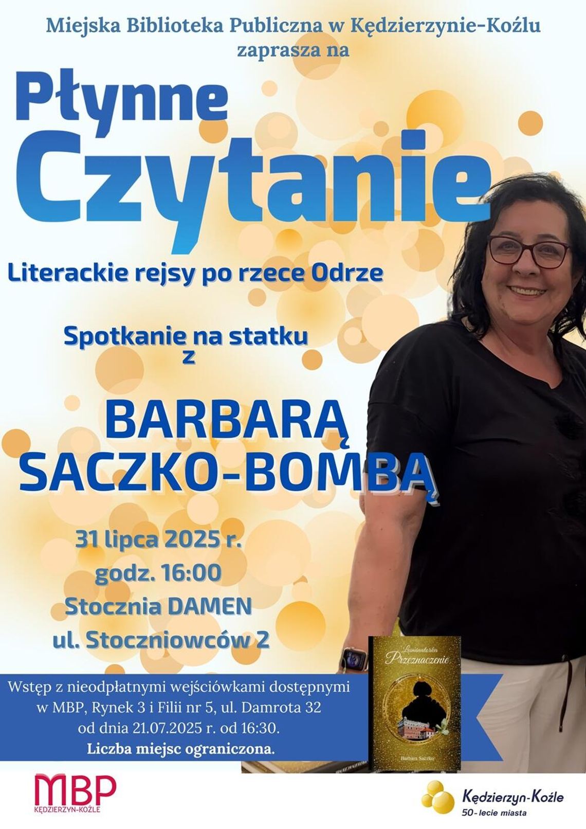 Rejs literacki po Odrze "Płynne Czytanie z Barbarą Saczko-Bombą"