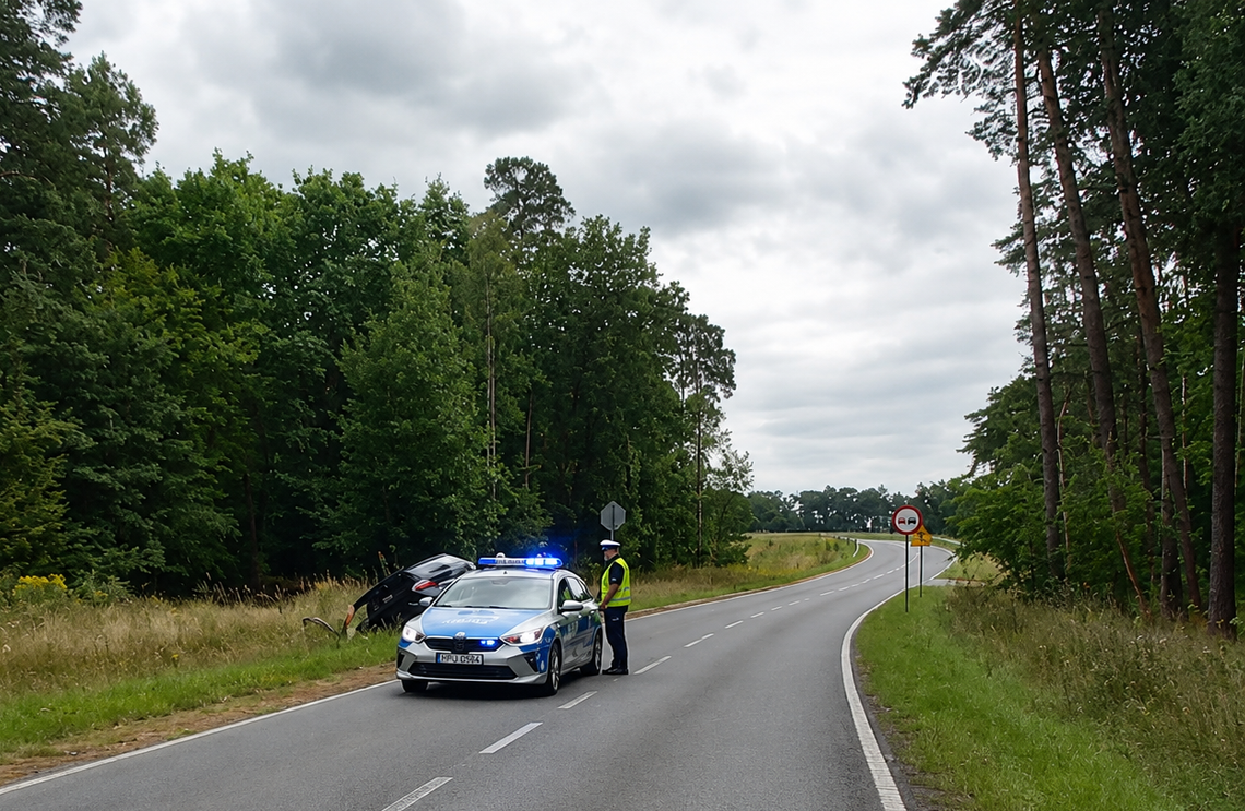 Samochód wjechał do rowu w Lenartowicach. Za kierownicą siedziała 75-latka
