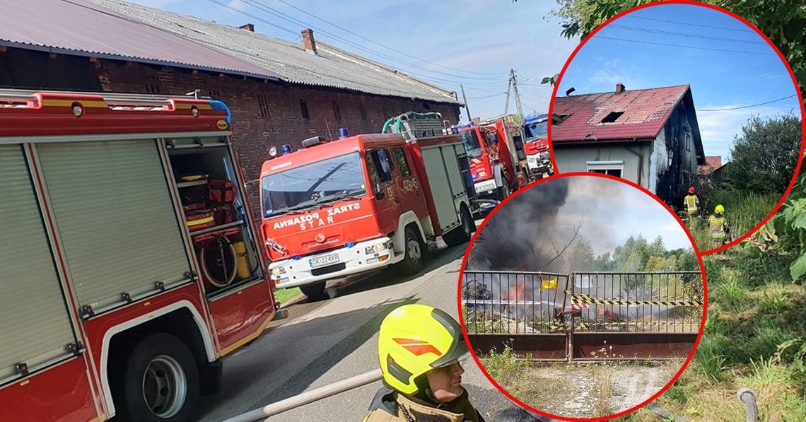 Seria pożarów w powiecie. Dom mieszkalny i pustostan w płomieniach. ZDJĘCIA