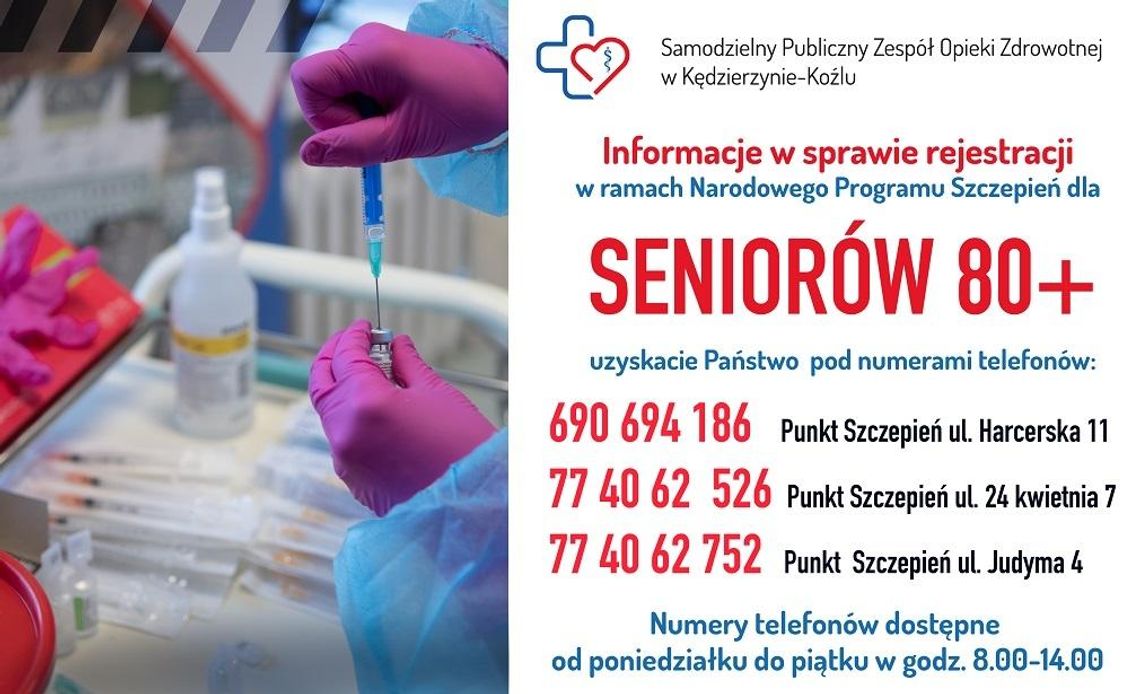 Telefoniczna rejestracja seniorów na szczepienia w SP ZOZ
