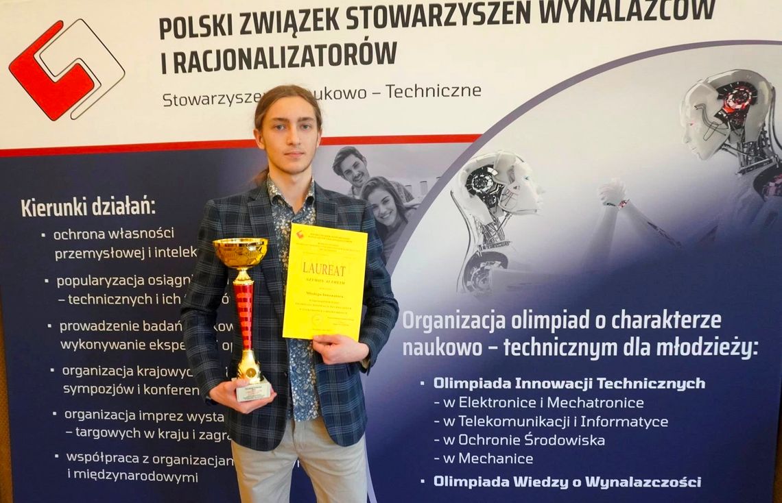 Uczeń ZSTiO najlepszy w Polsce w Olimpiadzie Innowacji Technicznych!