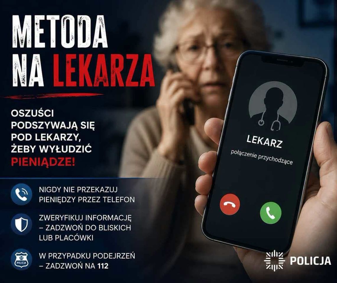 Uwaga! Oszuści znów atakują – tym razem metodą „na lekarza”!